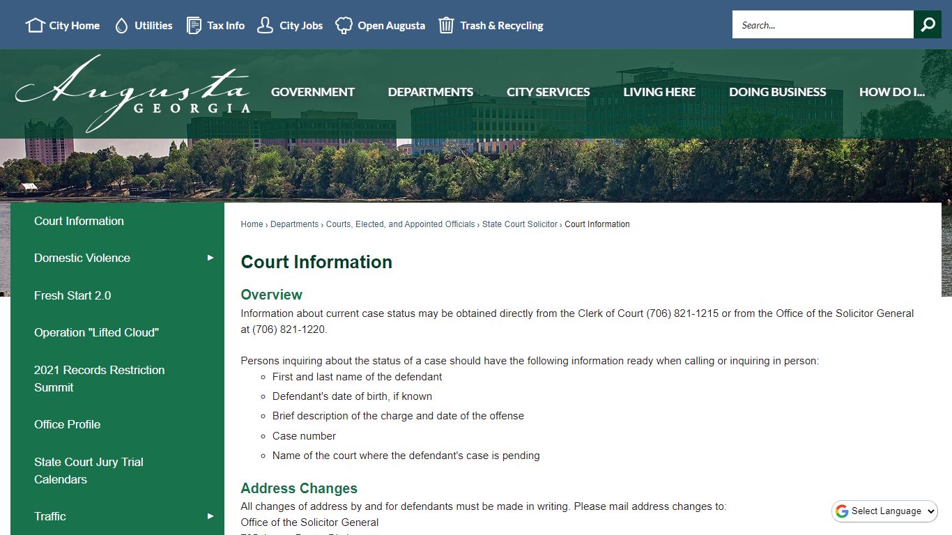 Court Information | Augusta, GA - Official Website