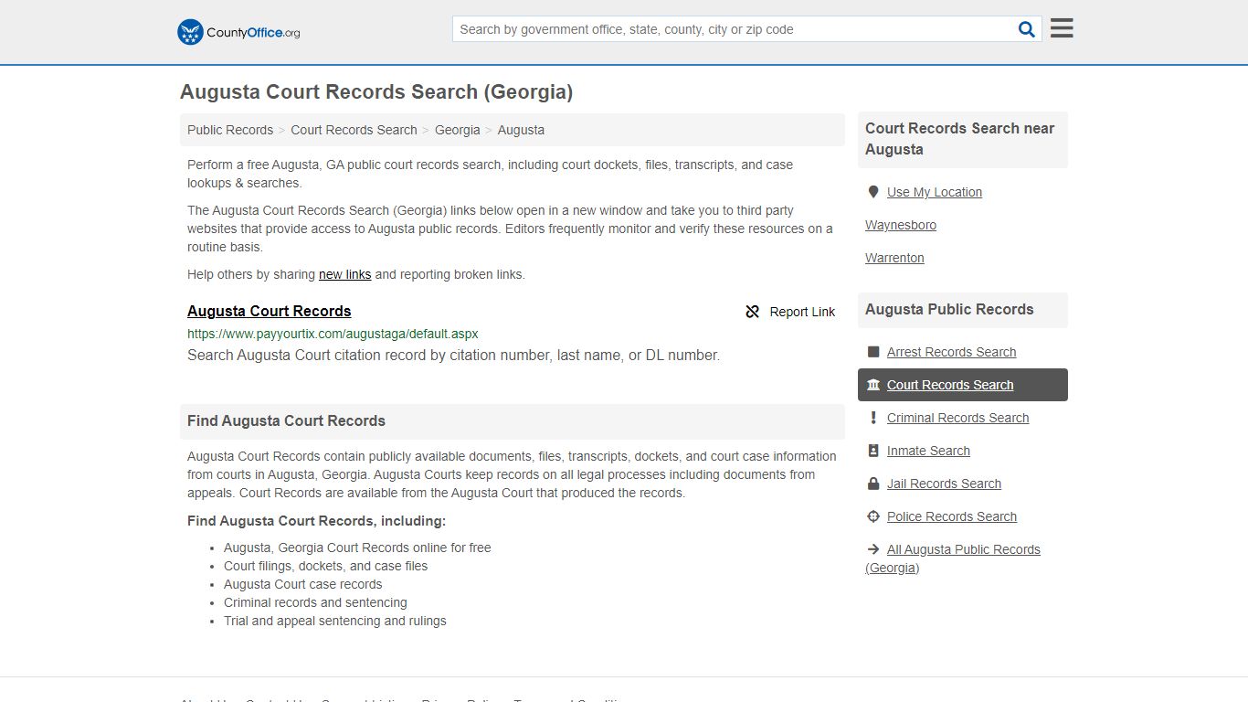 Court Records Search - Augusta, GA (Adoptions, Criminal ...