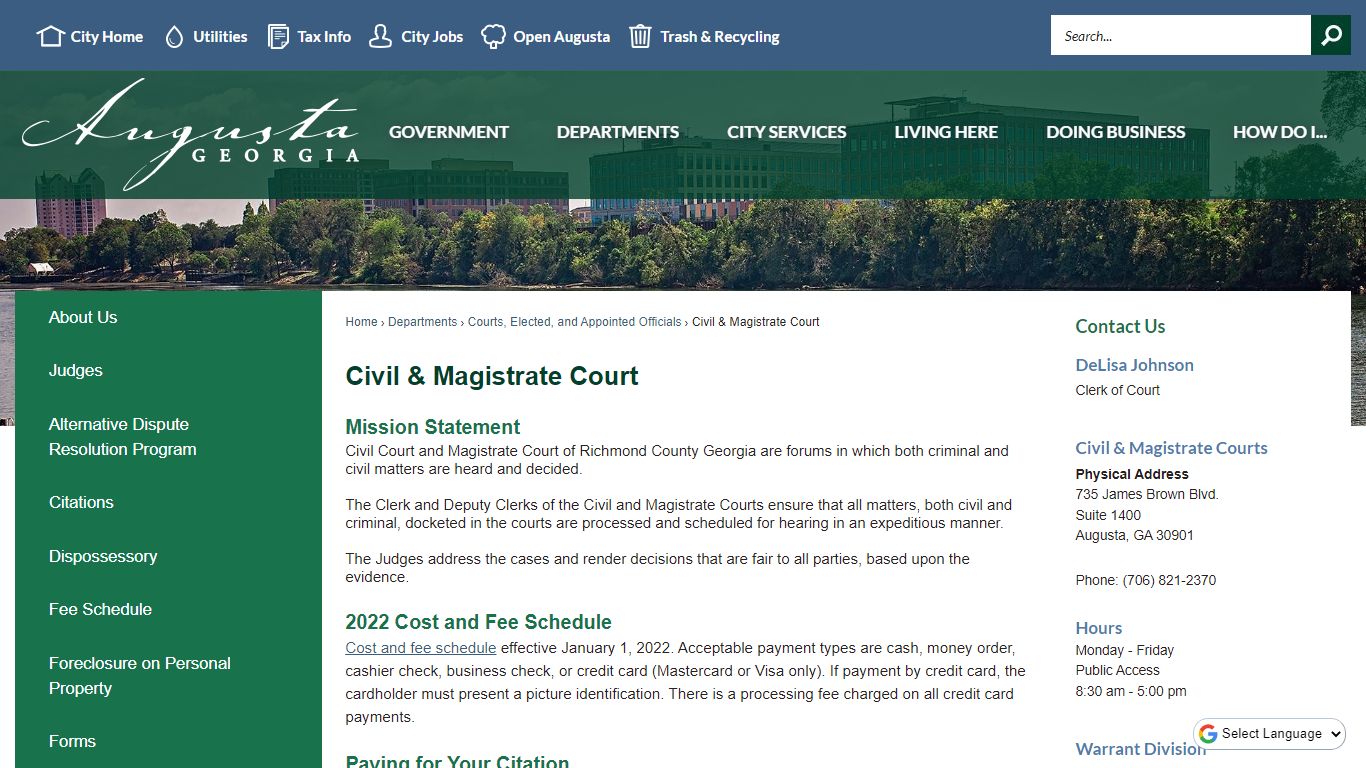 Civil & Magistrate Court | Augusta, GA - Official Website